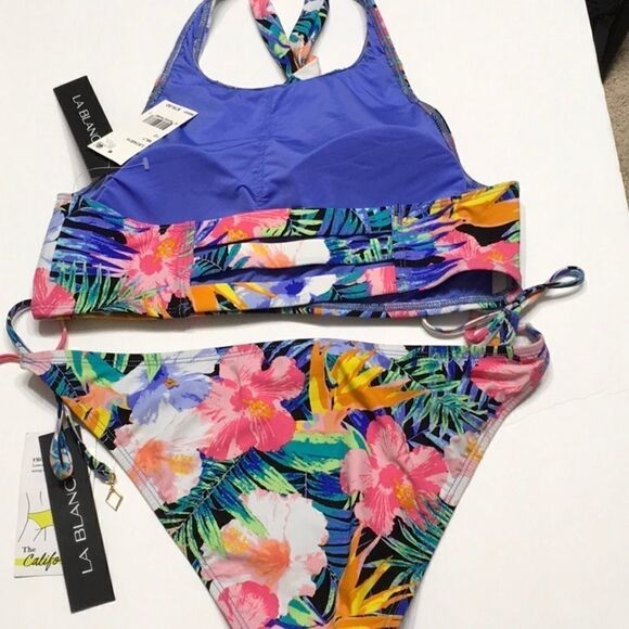 Tropical halter top/side tie bikini. NWT - Picture 8 of 8